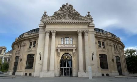 Looking towards the refurbished  Bourse de Commerce -- Pinault Collection in the first arrondissement of Paris