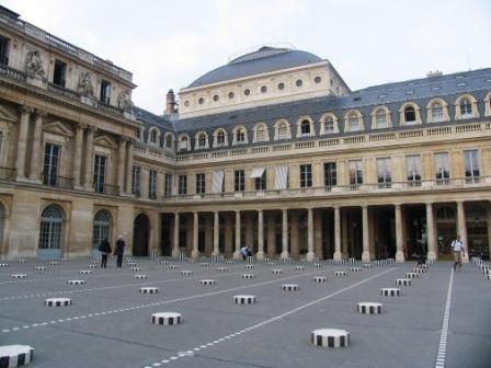 The courtyard of the Palais Royal in the first arrondissement of Paris